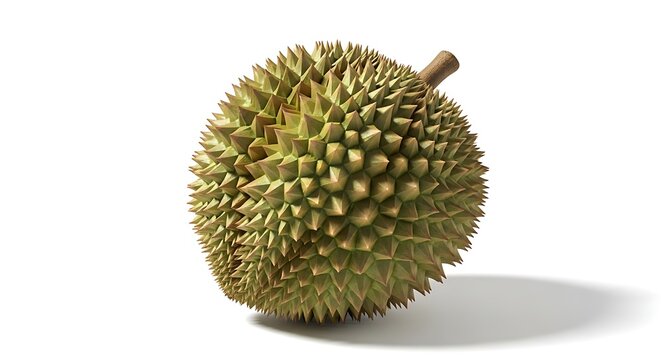 Close up of durian fruit isolated on white