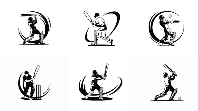 Cricket players practice batting and bowling in a sports stadium with equipment and stadium lights