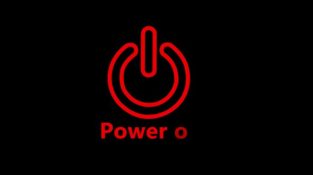  Power off icon animation with black background 4k motion video animation.