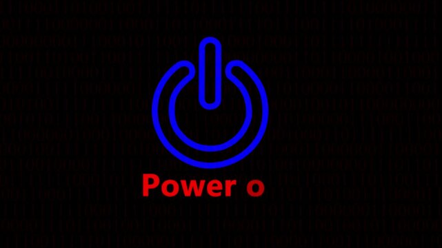  Power off icon animation with black background 4k motion video animation.