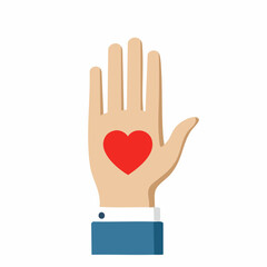 Obraz premium Hand with Red Heart Symbol