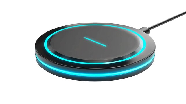 Circular wireless charging pad with blue led lights wireless charger circular