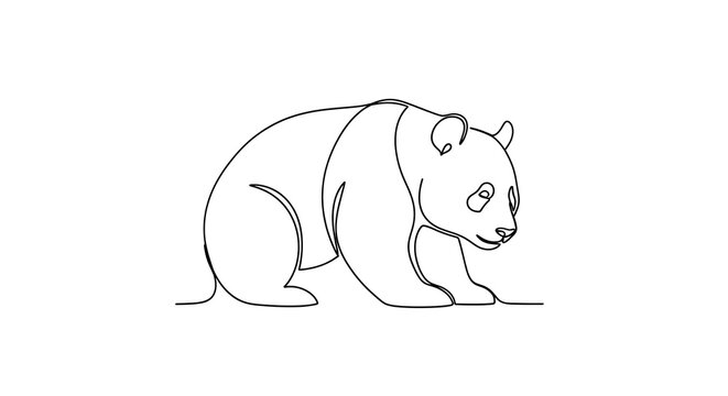 Line drawing of a panda