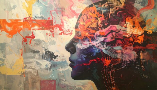 Abstract Mindscape - A Vibrant Exploration of Thought and Emotion.