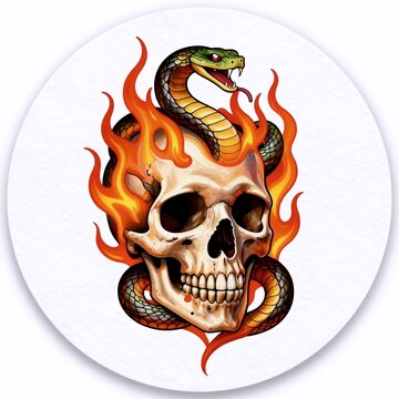 skull with tattoo