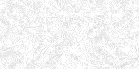 Geography landscape Topo contour map on white background, Topographic contour lines. Seamless pattern with lines Topographic map. Geographic mountain relief diagram line wave carve pattern. © jr graphics