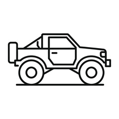 Fototapeta premium Robust side profile outline vector of an off road pickup truck designed for rugged terrain