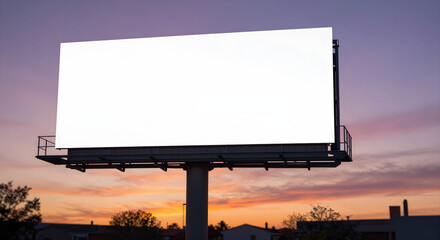 Obraz premium A billboard with a sunset in the background