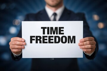 Obraz premium Entrepreneur Celebrating the Achievement of Time Freedom