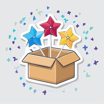 Surprise Box with Colorful Pinwheels
