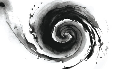 Abstract swirling ink splash representing dynamic movement and creativity isolated on a transparent background © Romana