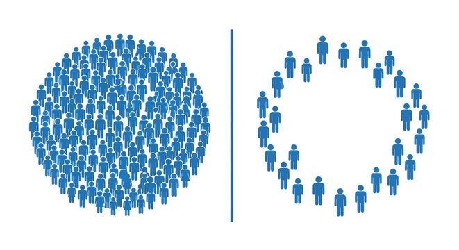 Crowd vs Individual: Abstract Representation of Group vs Solo Figures