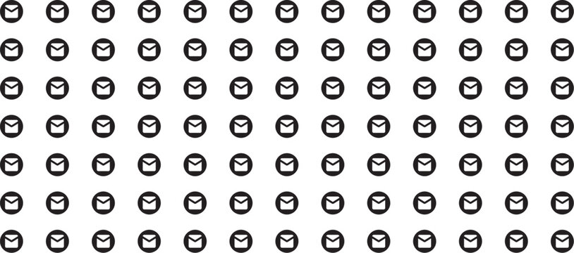 Seamless Email Icon Pattern Minimal Message Symbol Repeating Background Black and White