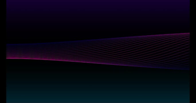 A smooth, flowing grid of thin lines transitions from pink to blue against a dark background.
