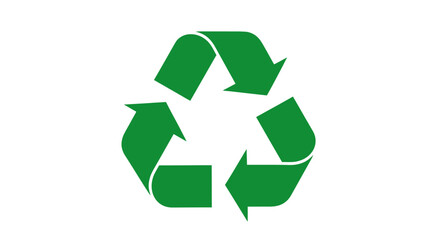 Obraz premium Green universal recycling symbol on a white background
