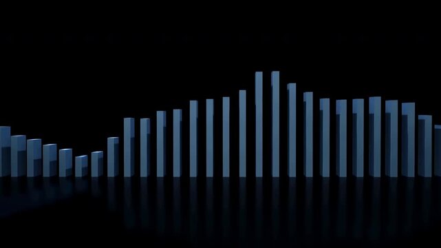 Dynamic Audio Display Featuring Waveform Silhouettes And Vibrating Blue Meters On Glossy Reflective Background