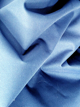 Close up of crumpled thick fabric folded