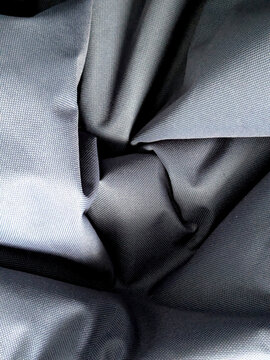 Close up of crumpled thick fabric folded