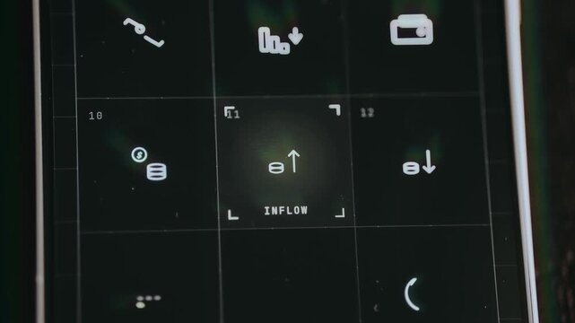Animated icon with arrow directed upwards for INFLOW