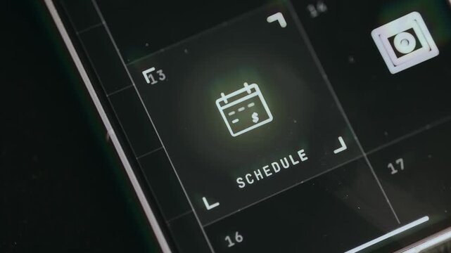 Animated icon of a calendar with a dollar sign for SCHEDULE
