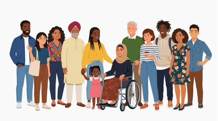 Obraz premium A tapestry of unity, embracing diversity in a heartwarming gathering of people from all walks of life, symbolizing inclusion and harmony.
