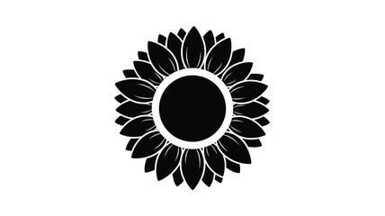 A striking black sunflower design with a bold silhouette © Hiron