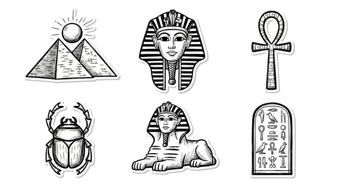 Egyptian ancient symbols and hieroglyphics.