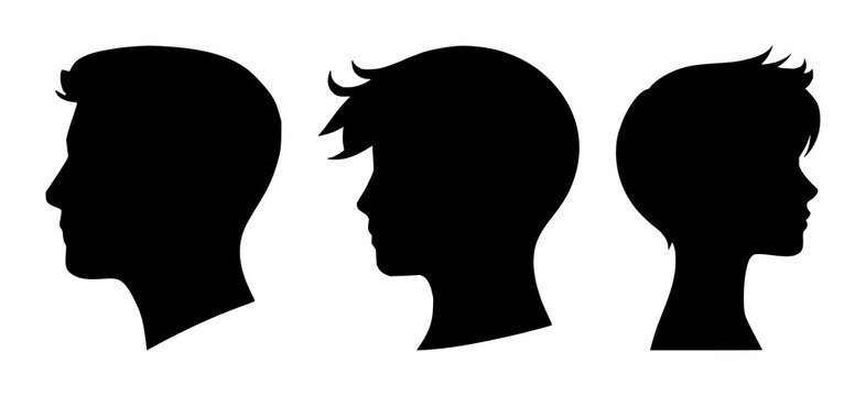 Metaverse avatar head profile set with solid black icon on white background featuring avatar, profile, head, metaverse, icon with black and white and digital