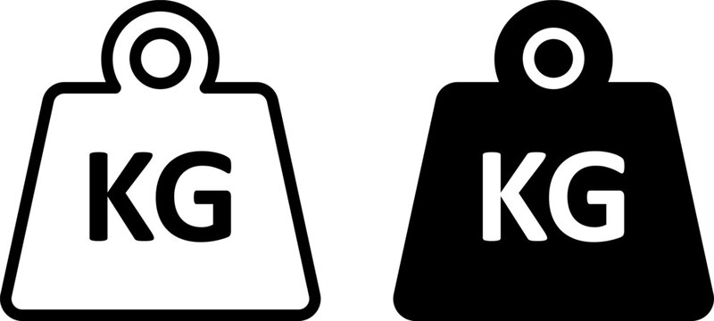 Weight icon set, kilogram symbol, vector illustration