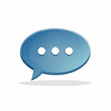 Blue Speech Bubble with Ellipsis