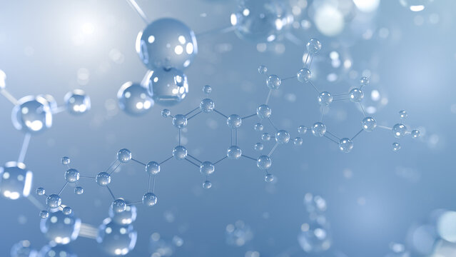 aficamten molecular structure 3d, cardiac myosin inhibitor structural chemical formula view from a microscope