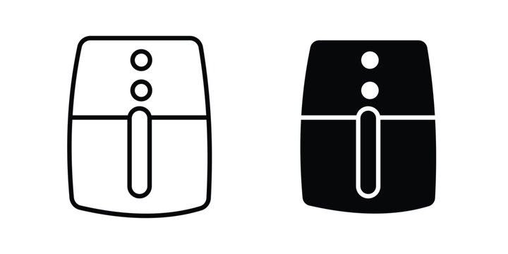 Air fryer icon vector symbol design set for web