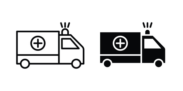 Ambulance icon vector symbol design set for web