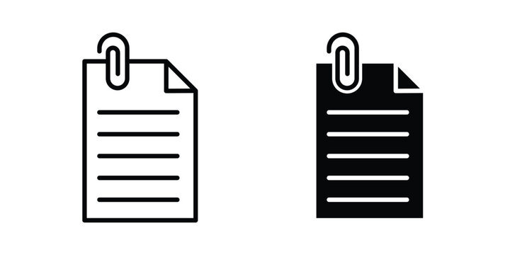 Attach document icon vector symbol design set for web