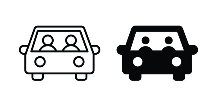 Carpool share icon vector symbol design set for web