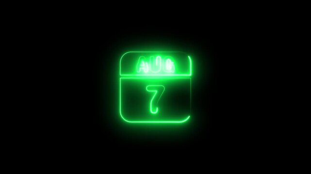 Neon Green Calendar August 7 Date Marker calendar date marker