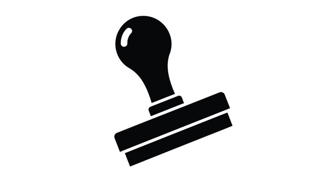 Rubber stamp silhouette on a white background simple black ink design for official documents high quality professional detailed modern elegant stylish
