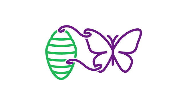 Conceptual illustration depicting transformation, metamorphosis, and natural development