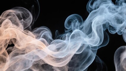 Fototapeta premium Abstract Smoke Art - Ethereal Swirls Against a Dark Backdrop.