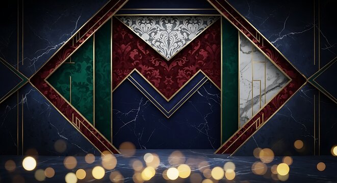 elegant red and gold theater curtain with dramatic spotlight bokeh background