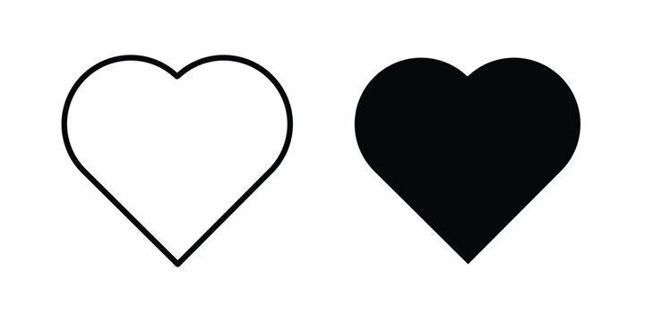 Heart shape icon vector symbol design set for web