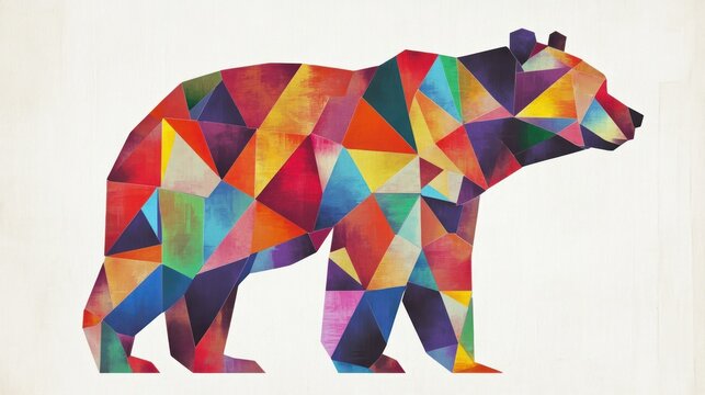 Colorful Geometric Bear Artwork