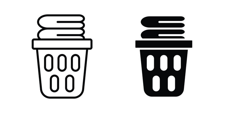 Laundry basket icon vector symbol design set for web