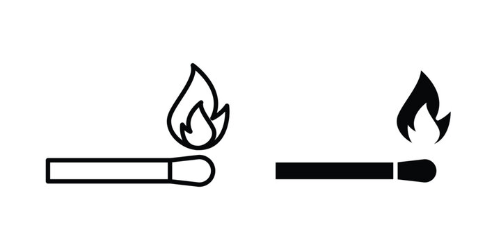 matchstick icon vector symbol design set for web
