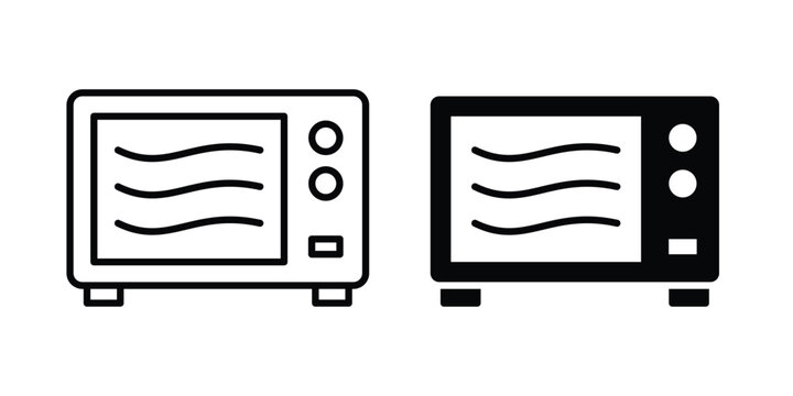 Microwave icon vector symbol design set for web