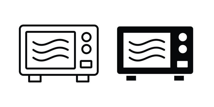 Microwave oven icon vector symbol design set for web