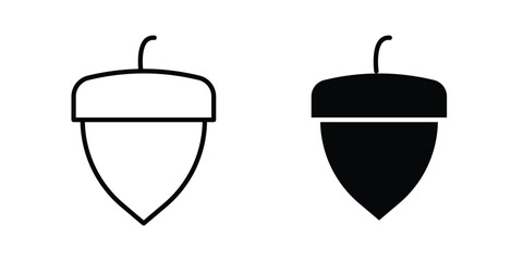 Oak nut icon vector symbol design set for web © Hestia