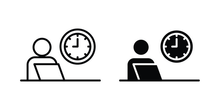 Office hours icon vector symbol design set for web
