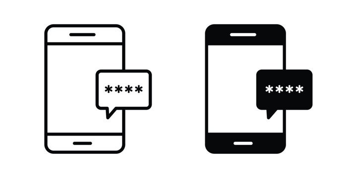 OTP Verification icon vector symbol design set for web