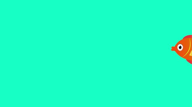 Single colorful fish animation video on transparent background for lullaby music

